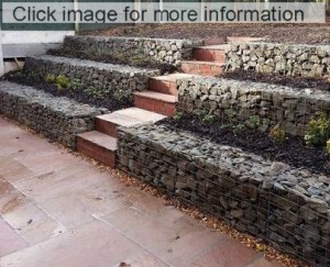 stepped gabion wall