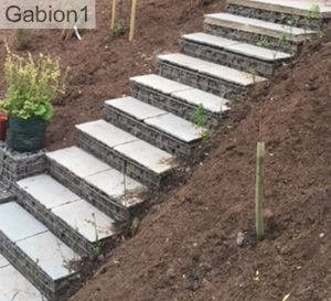 gabion steps with paver treads