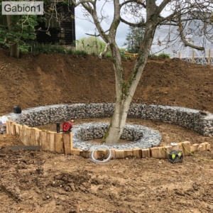 double gabion curved walls