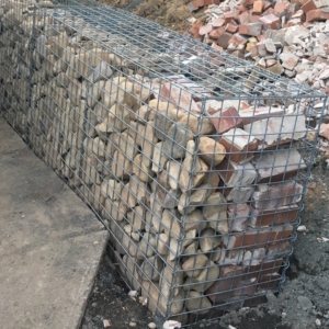 gabion part brick filled